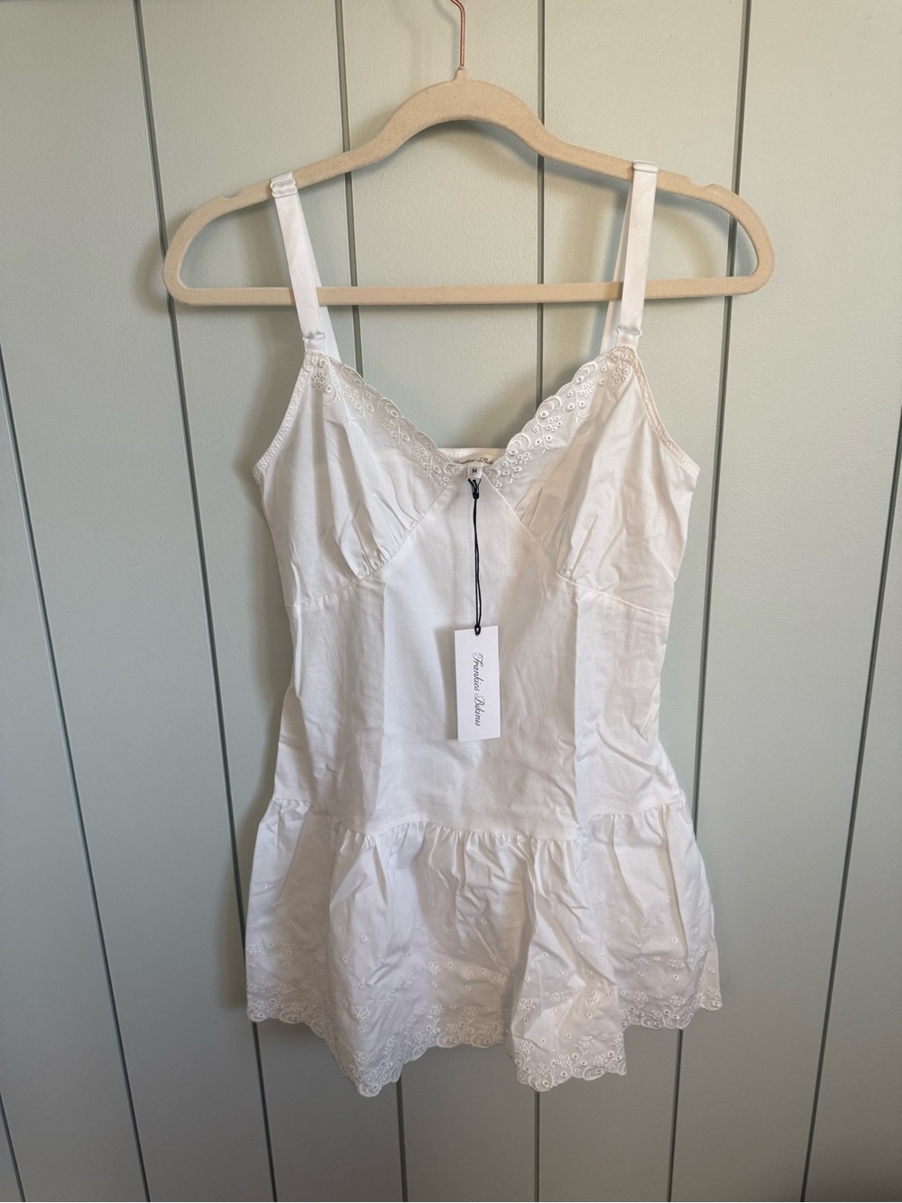 New Frankie's Bikinis Willa Poplin Cotton Mini Dress Women’s Medium NWT